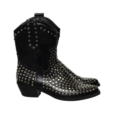 Ankle boots (Black) Leather