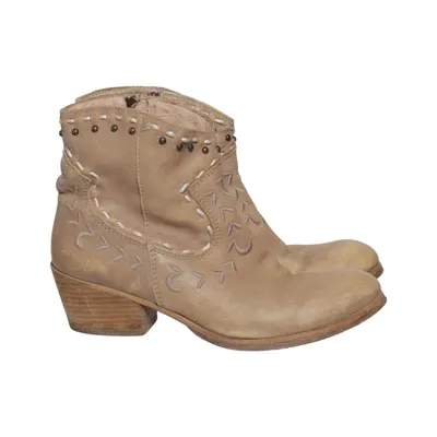 Enkellaarzen (Beige) van Carmani Leer