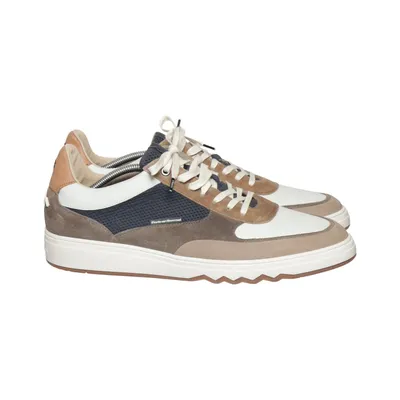 Baskets (Blanc, Bleu, Marron) de Floris Van Bommel Cuir