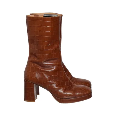 Bottes à talons (Marron) de Miista Cuir