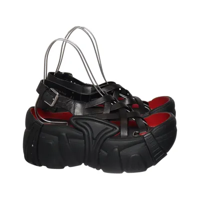Sandales (Noir, Rouge) de Vetements Cuir