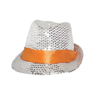 Chapeau Fedora (Argent, Orange)