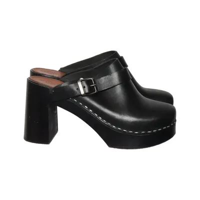 Sabots (Noir) de Swedish Hasbeens Cuir