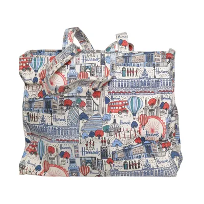 Tygpåse (Vit, Flerfärgad) från Harrods Bomull, Polyester