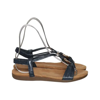 Sandals (Blue, Beige) from Annie G. Leather