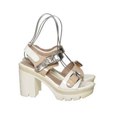 High heel sandals (Beige, White, Silver) from Roberto Botella Polyurethane