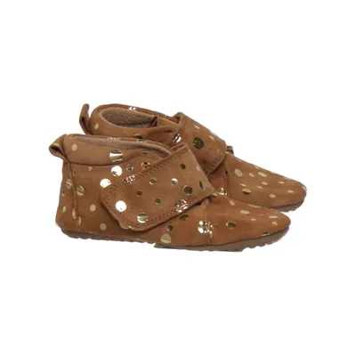 Baby Sockenschuhe (Braun, Gold) von Pom Pom Leder