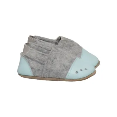 Chaussons pour bébé (Gris, Bleu) de Walkx Cuir, Laine