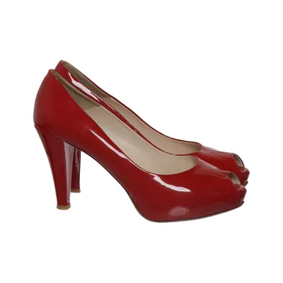 Pumper (Peep Toe Lackleder rot) fra Kämpgen Læder