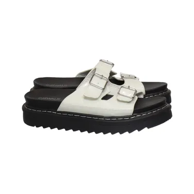 Sandals (White, Black) from Catwalk Leather