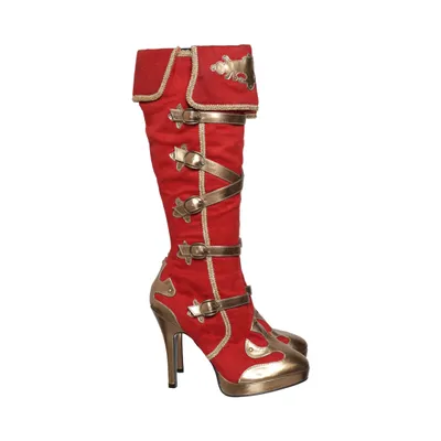 Bottes à talons (Rouge, Or) de Funtasma