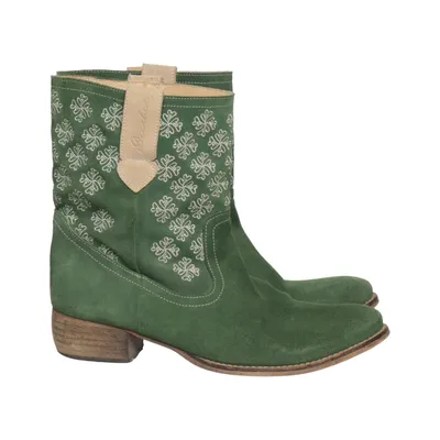 Bottes de cow-boy (Vert, Beige) de Deerberg Cuir, Daim