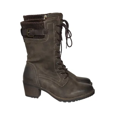 Laced boots (Brown) from Relife Leather
