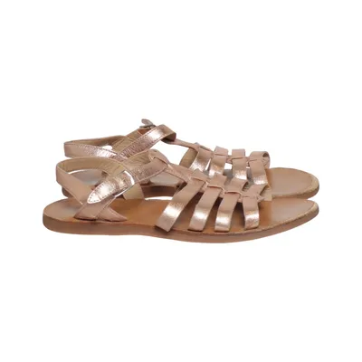 Sandales gladiateur (Or) de Pom d'Api Cuir