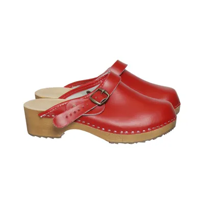 Clogs (Red) Leather