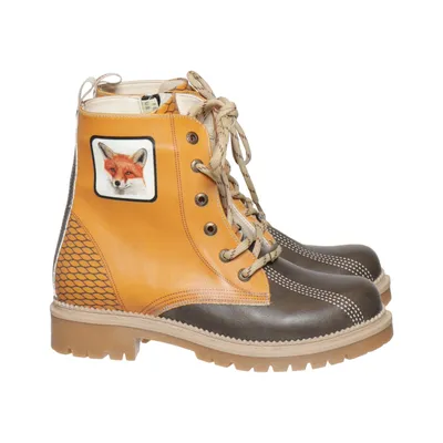 Bottes à lacets (Marron, Orange) de Goby Cuir