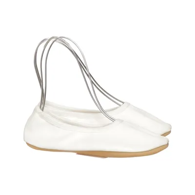 Ballerinas (Weiß) von Beck Baumwolle, Leder