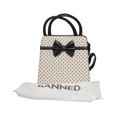 Shoulder-bag (Beige, Black) from Banned Polyester, Polyurethane