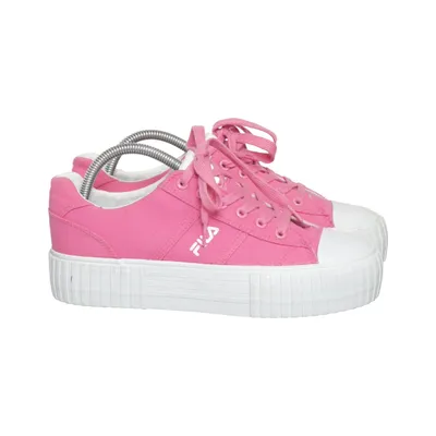 Canvas shoes (Pink, White) from Fila Cotton, Polyurethane