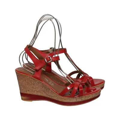 Wedges (Red) from Tamaris Leather