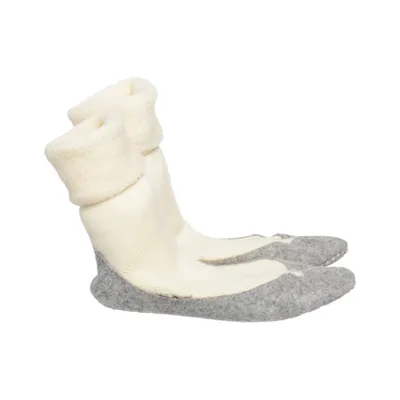 Hausschuhe (Grau, Beige) von Falke Lederimitat