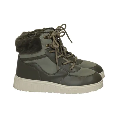 Laced boots (Gray, Green) from Vty Polyester