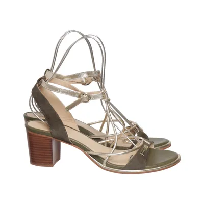 High heel sandals (Green, Brown, Gold) from Les Tropeziennes Leather
