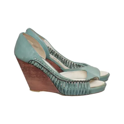 Chaussure compensées (Bleu, Marron) de Paco Gil Cuir