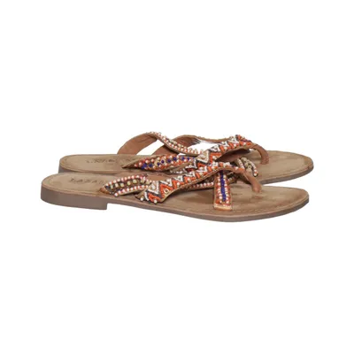 Tongs (Marron, Multicolore) de Lazamani Cuir