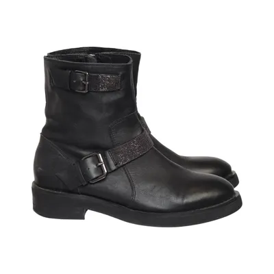 Ankle boots (Black, Silver) from Lola Cruz Leather