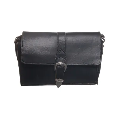 Shoulder-bag (Black) from Mint & Berry Cotton, Leather