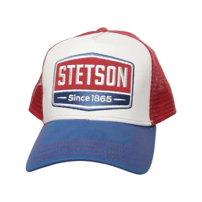 Truckerkeps (Vit, Röd, Blå) från Stetson Bomull