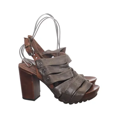 High heel sandals (Gray, Brown) from AirStep Leather