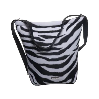 Shoulder-bag (Black, White) from Save My Bag Elastane, Polyester