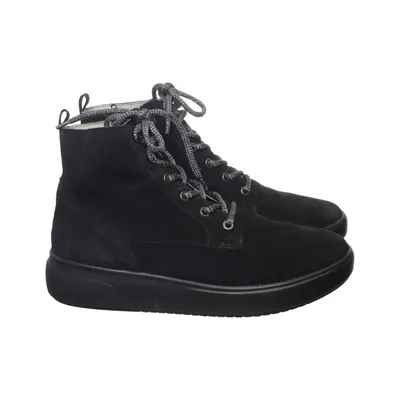 Schnürstiefel (Schwarz) von Waldläufer Leder
