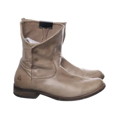 Ankle boots (Beige) Leather