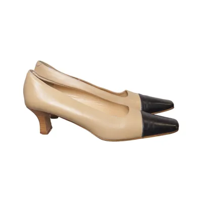 Escarpins (Beige, Noir) de Leonardo Da Vinci Cuir