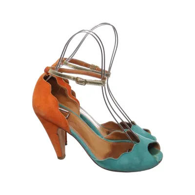 Sandales à talons hauts (Turquoise, Orange, Or) de Emma Go Cuir
