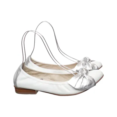 Ballerinaskor (Vit, Silverfärgad) från Zanon & Zago Skinn