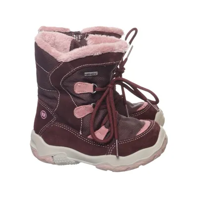 Laced boots (Purple, Pink) from Elefanten Leather, Polyester