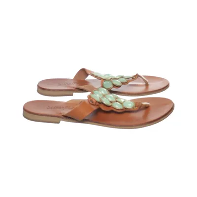 Sandales (Marron, Vert) de Klimatsakis Cuir