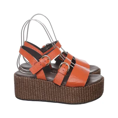 Wedges (Orange, Brown) from Pat Calvin Leather