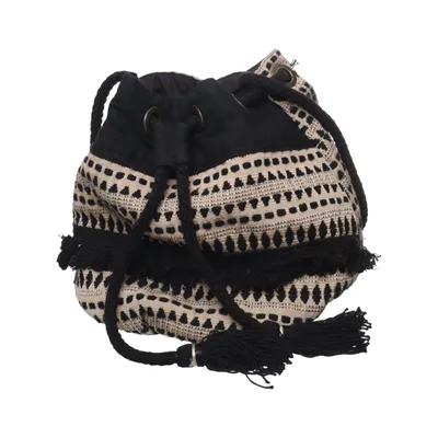 Shoulder-bag (Black, Beige) from SIX Cotton, Polyester