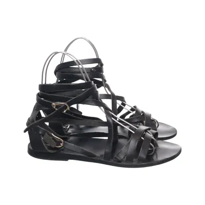 Gladiator sandalen (Zwart) van Ancient Greek Sandals Leer