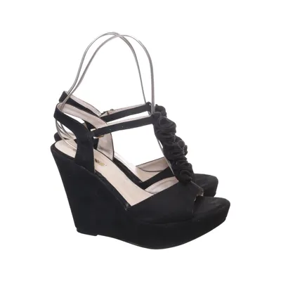 Chaussure compensées (Noir) de Jumex Faux cuir, Suédine
