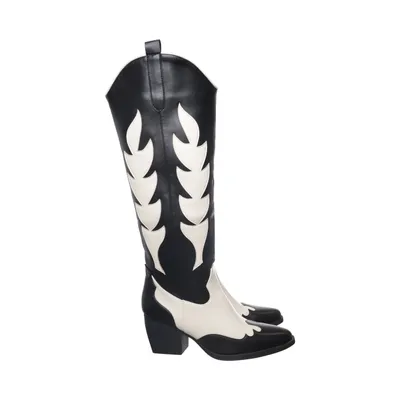 Cowboy boots (Black, White) from Lucky Shoes