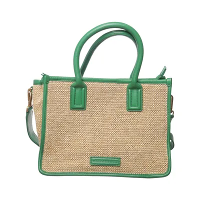 Umhängetasche (Grün, Beige) von Les Visionnaires Leder, Recyceltes Polyester
