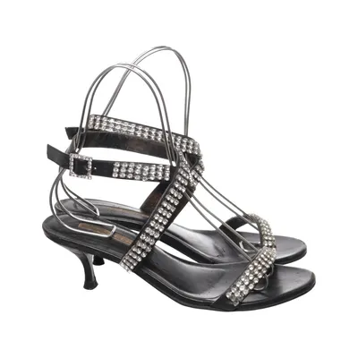 High heel sandals (Black, Silver) from Buffalo London