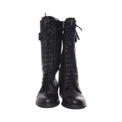 Bottes à lacets (Noir) de Regarde Le Ciel Cuir