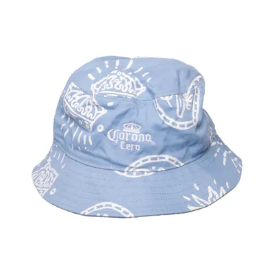 Bucket hat (Blauw, Wit) van Corona Katoen
